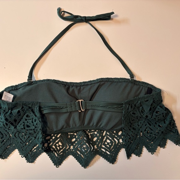 Elegant Green Lace Swim Top - Picture 2 of 3